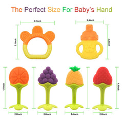 YIYEE baby teething toy shown in freezer for cooling relief