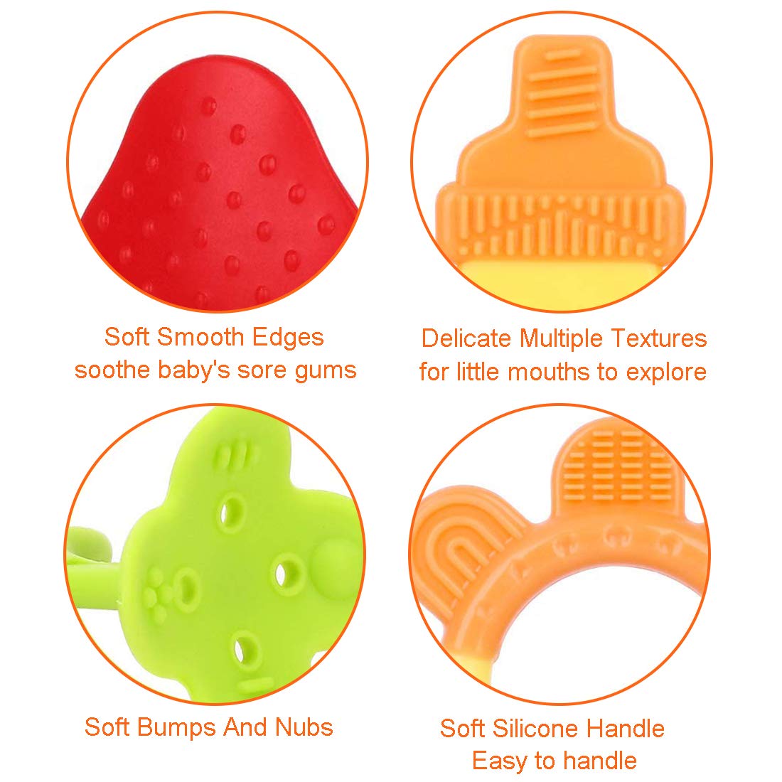 YIYEE baby teething toy held by infant demonstrates easy grip