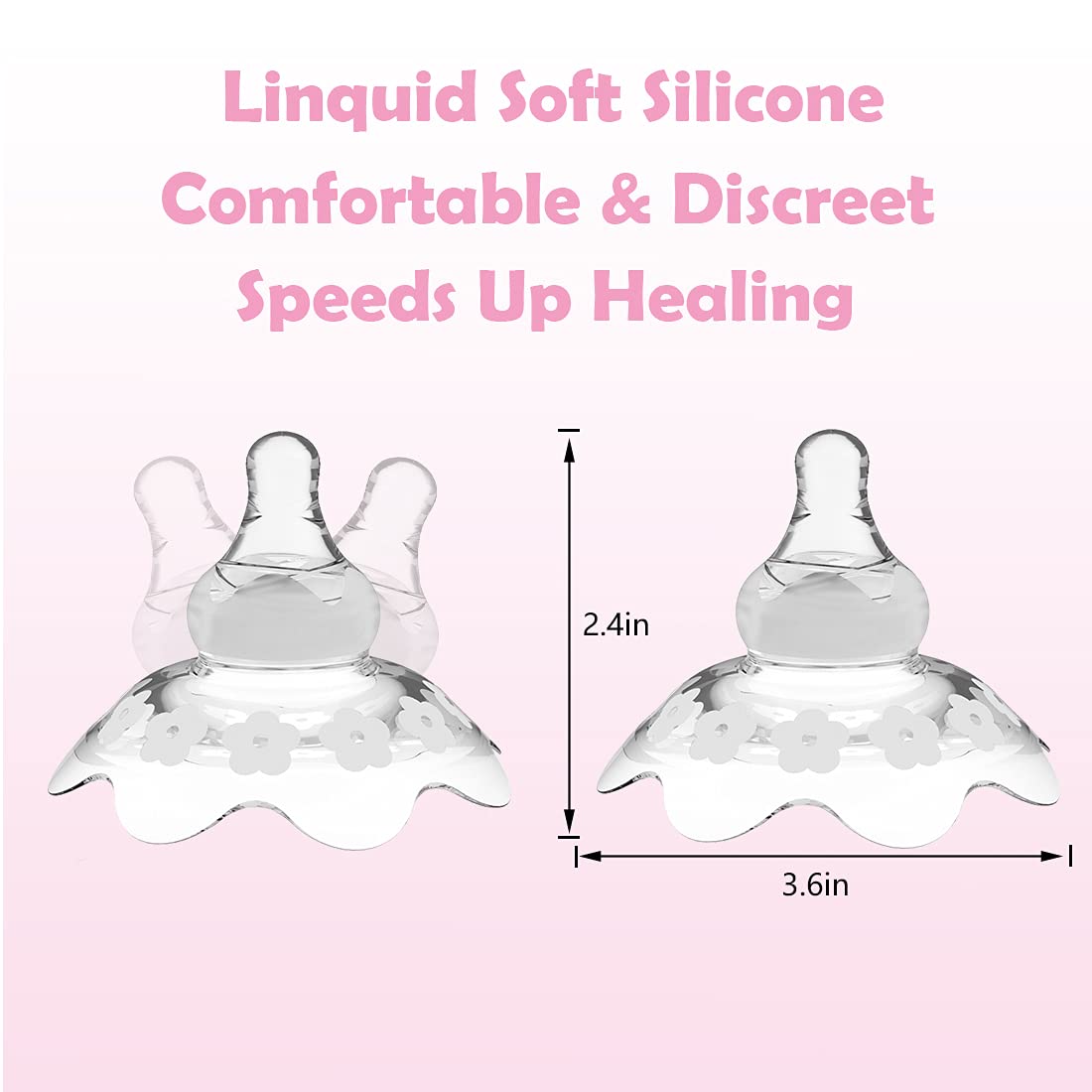 YIYEE nipple shields upgraded petal-base design highlighting natural contact with areola.