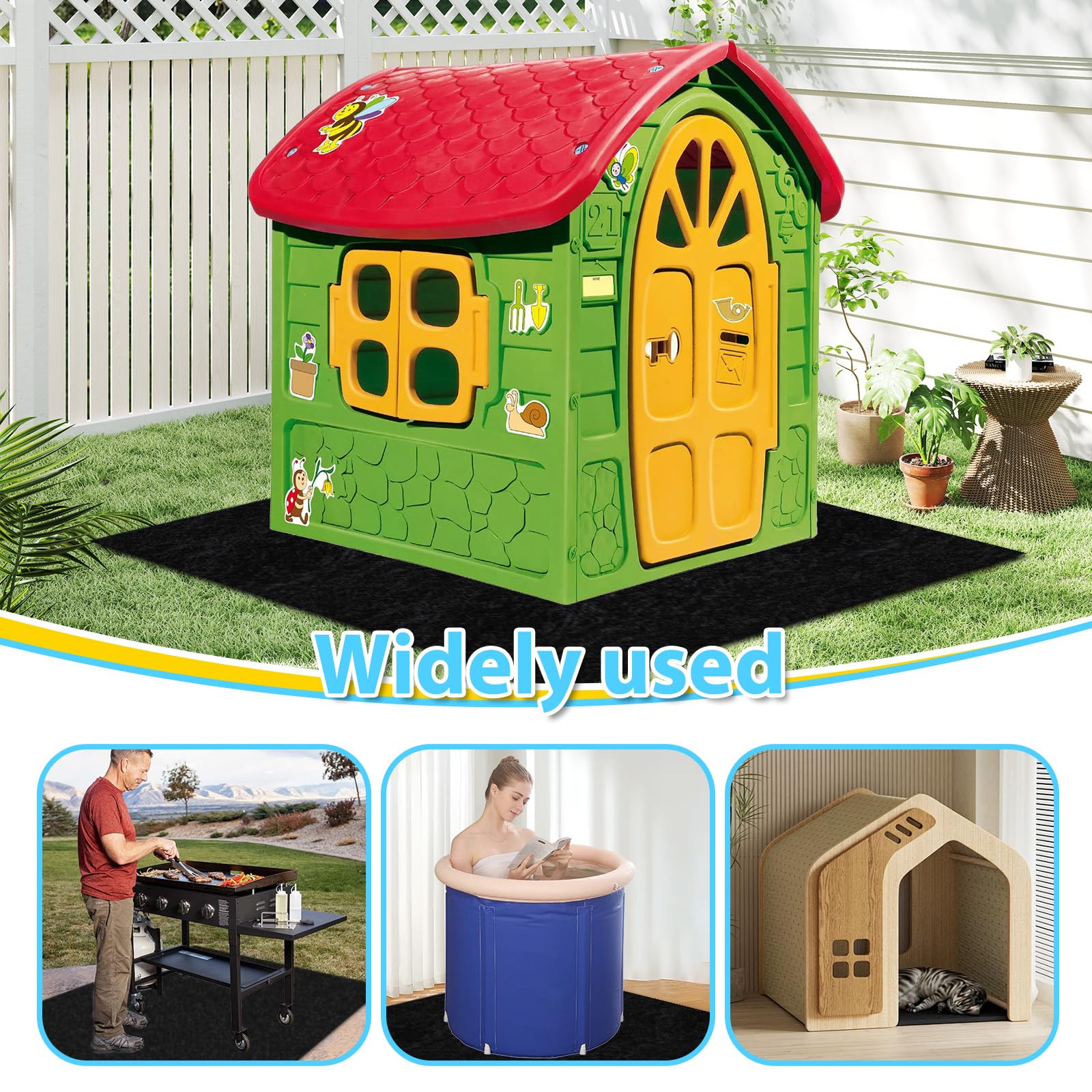 YIYIREA playhouse mat easy to clean with soap and water.