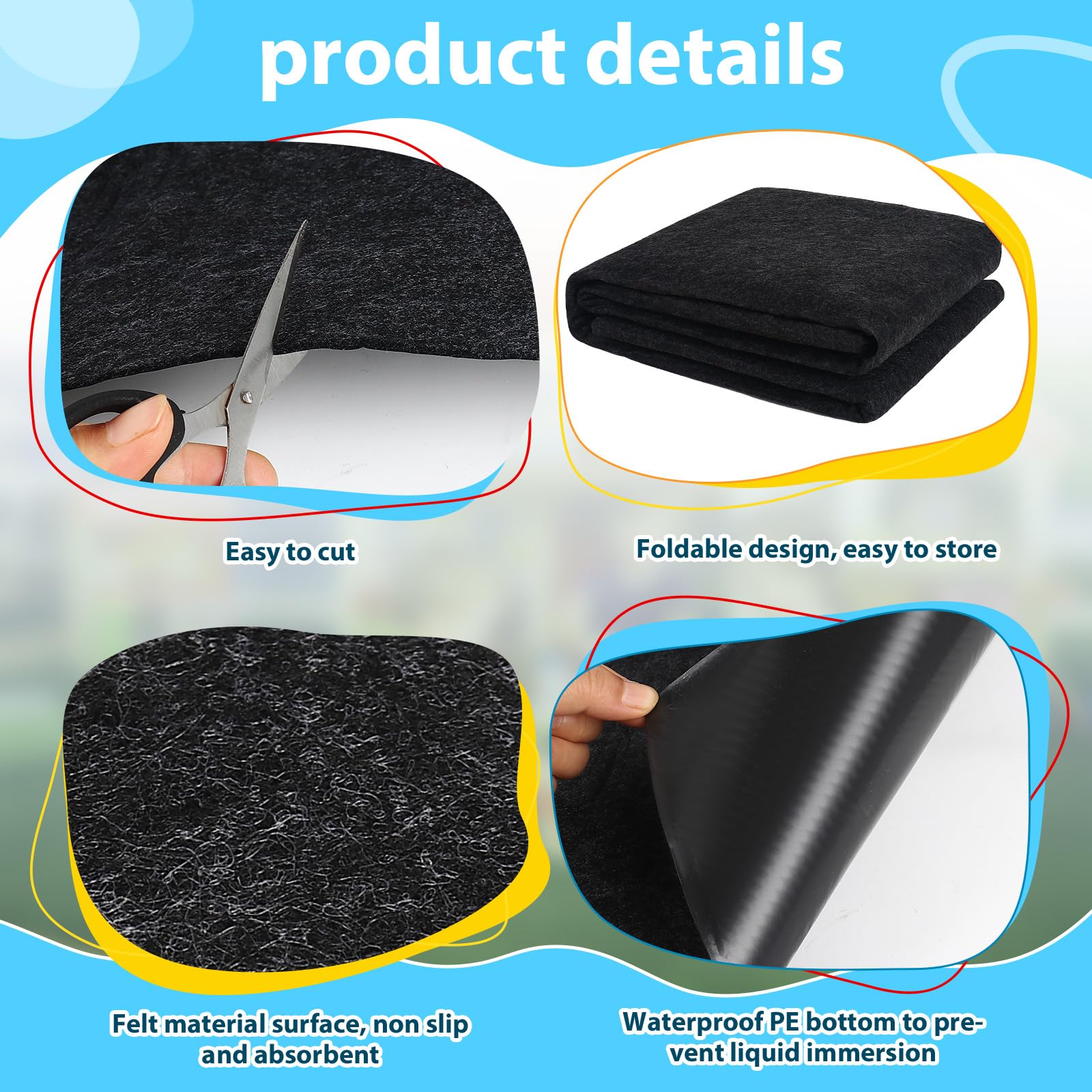 YIYIREA mat with waterproof backing withstands outdoor use.