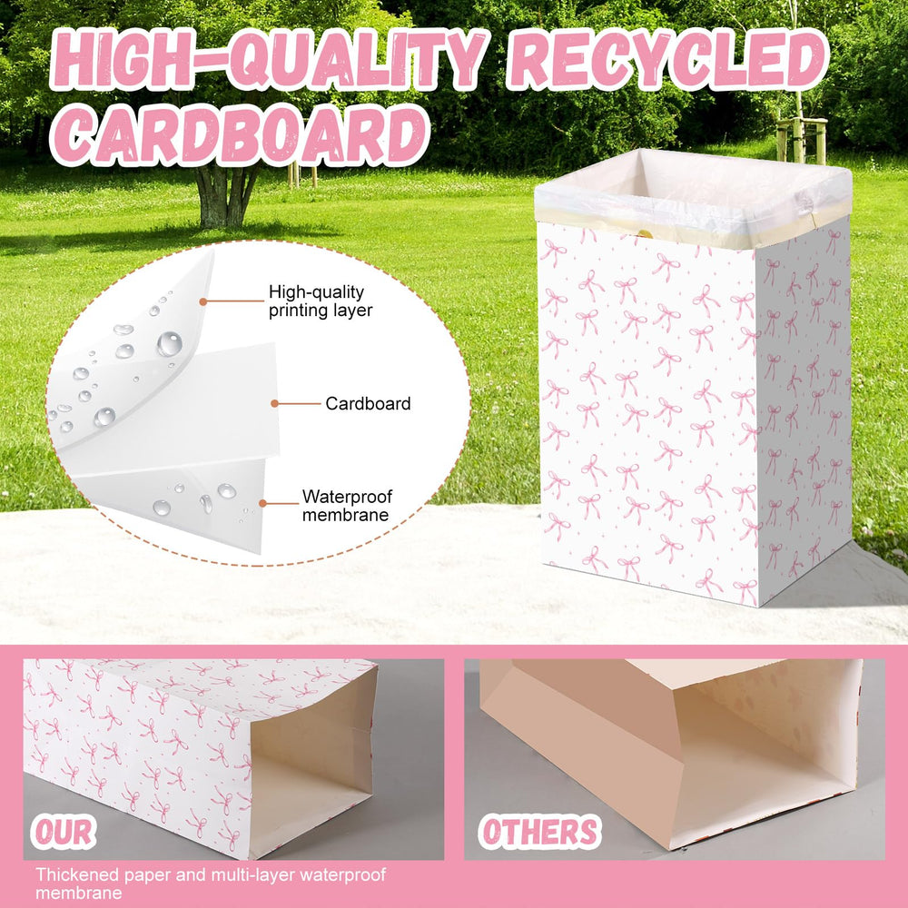 Yiyiring 13gal trash bags pack for easy lining.