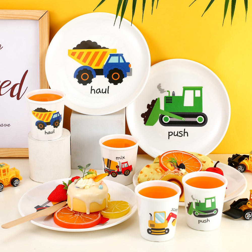 Yiyiring construction truck kids mealtime image inspires adventurous eating.