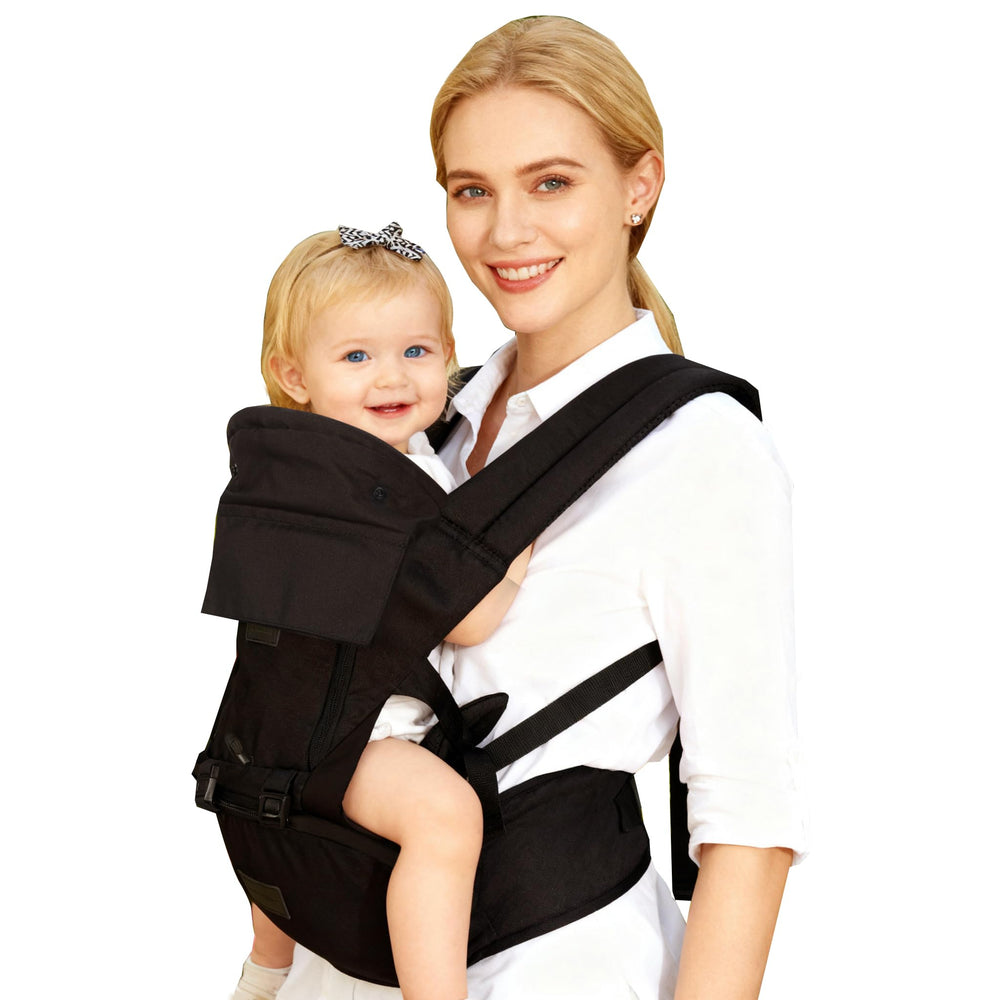 YIYUNBEBE baby carrier hip-seat supports ergonomic comfort during extended wear.