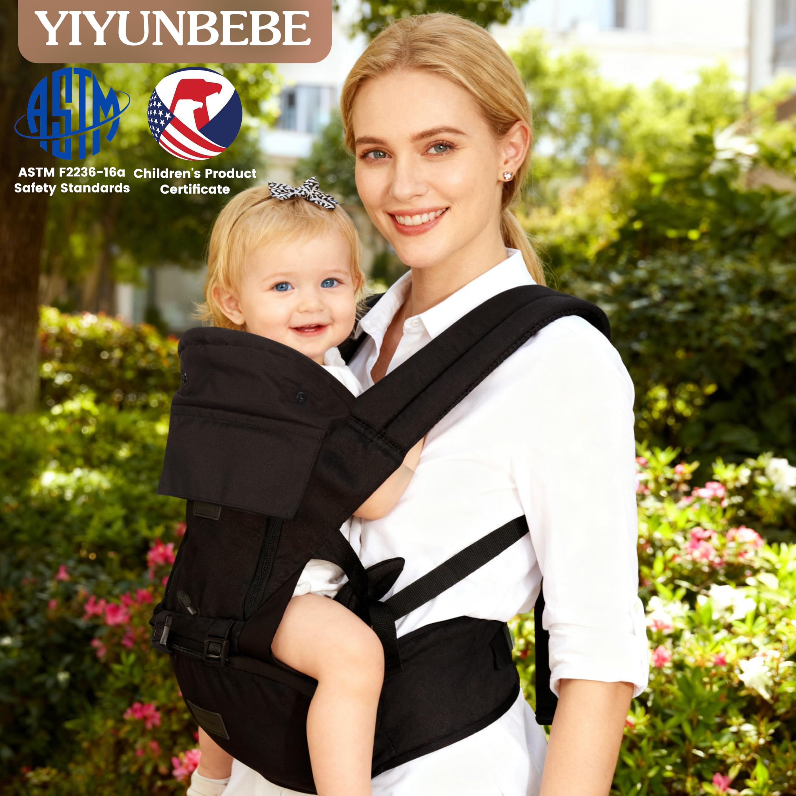 YIYUNBEBE travel-friendly carrier adapts as baby grows.