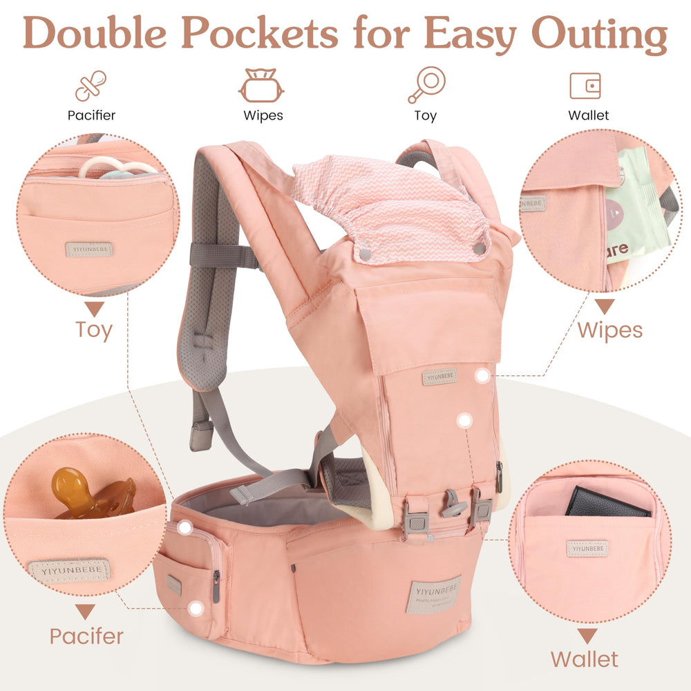 YIYUNBEBE secure buckles and reinforced stitching enhance safety.