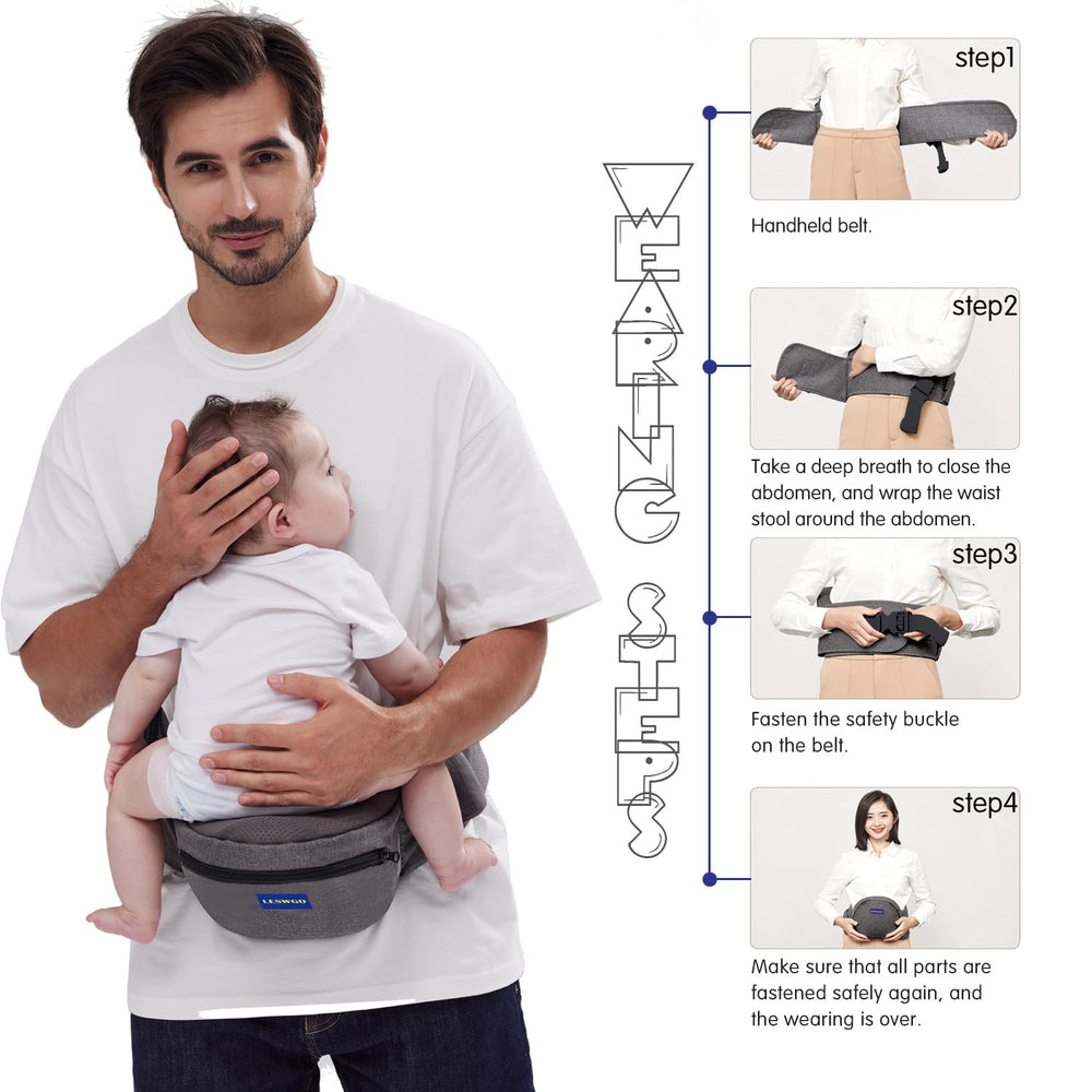 YJOEKAP baby carrier gray storage pockets keep essentials handy