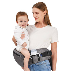 YJOEKAP baby hip seat gray closeup shows soft material for gentle contact