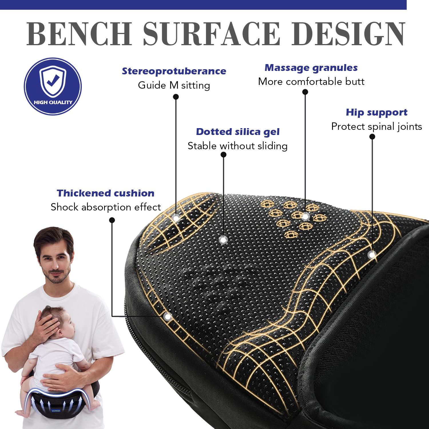 YJOEKAP hip seat offers multiple carrying positions for flexibility.