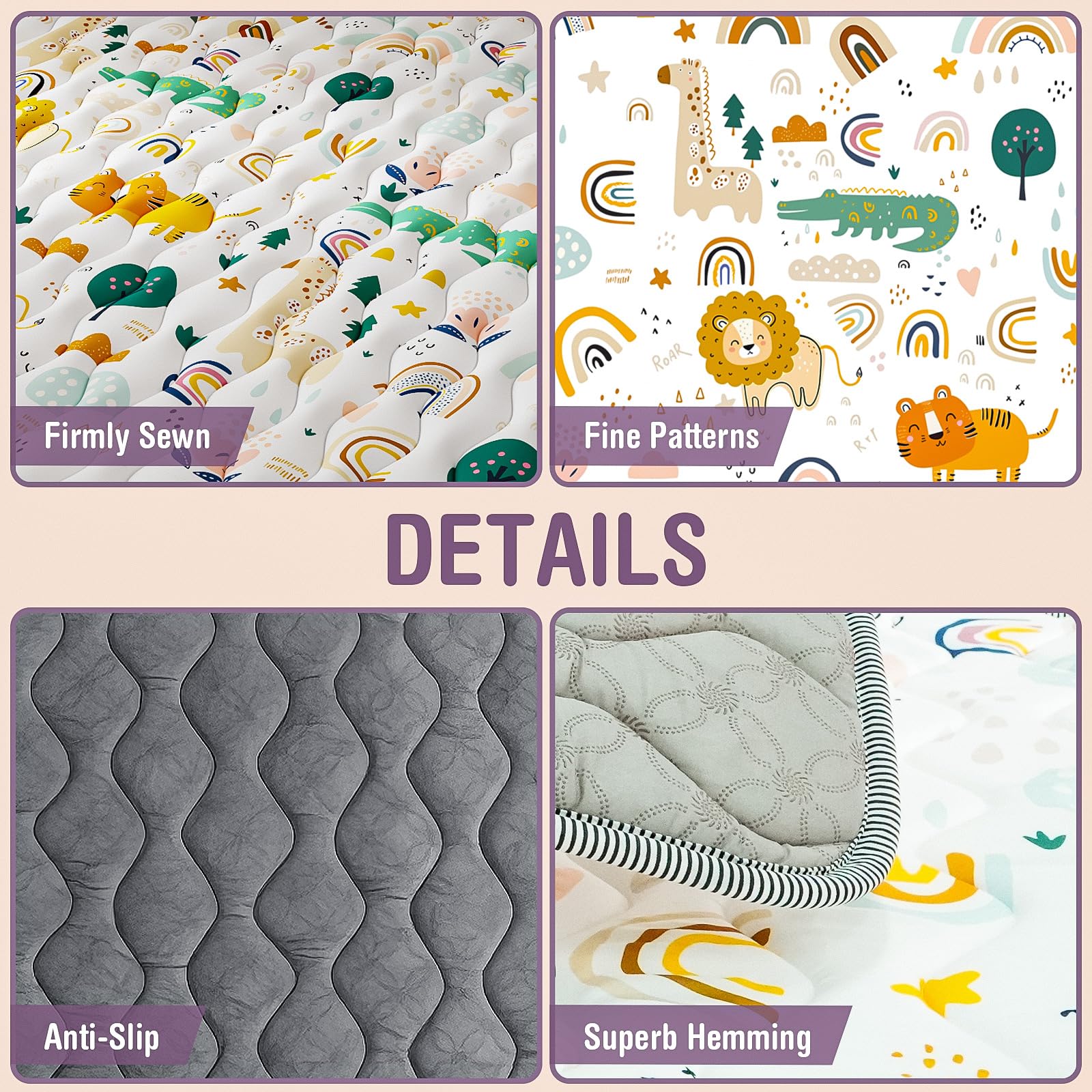 YJORIX baby play mat floor playzone suits living rooms for safe exploration.