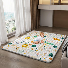 YJORIX baby play mat rainbow-animal design provides soft tummy-time cushioning