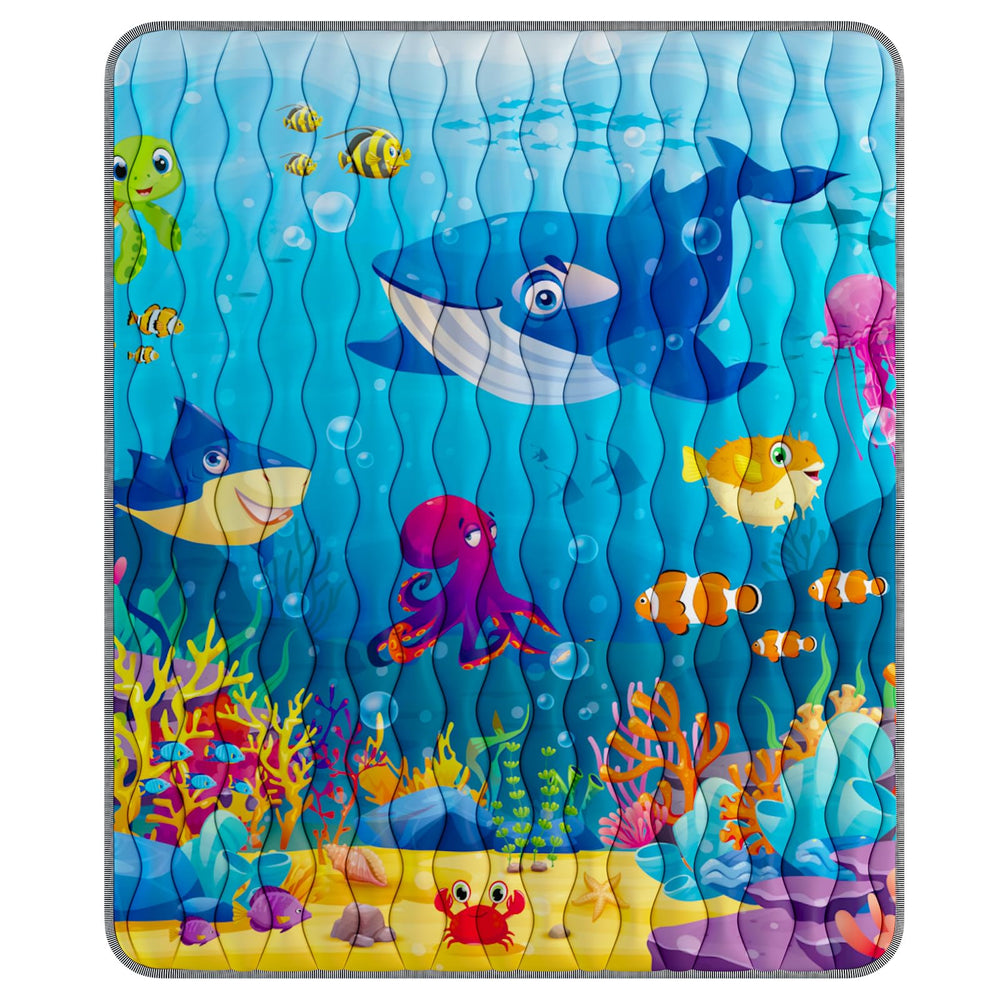 YJORIX Sea World Playmat 71x59 offers roomy floor space for safe crawling and play