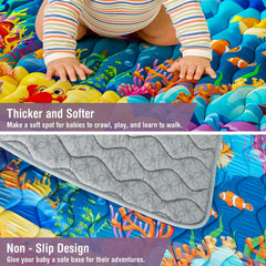 YJORIX Sea World Playmat non-slip base keeps babies secure during active exploration