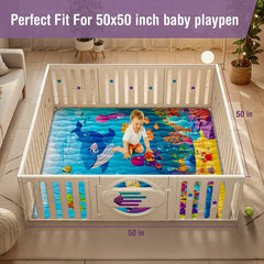 YJORIX Sea World playmat non-slip bottom keeps baby playtime secure.