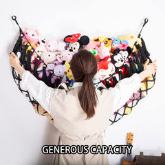 YKBU 60-inch plush toy hammock demonstrates large capacity and space-saving appeal.