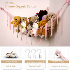 YKBU boho nursery hanging net adds chic storage and display