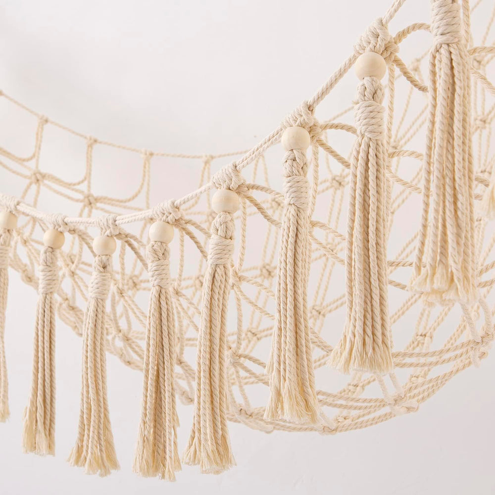 YKBU boho tassel organizer net adds stylish storage for plush collections