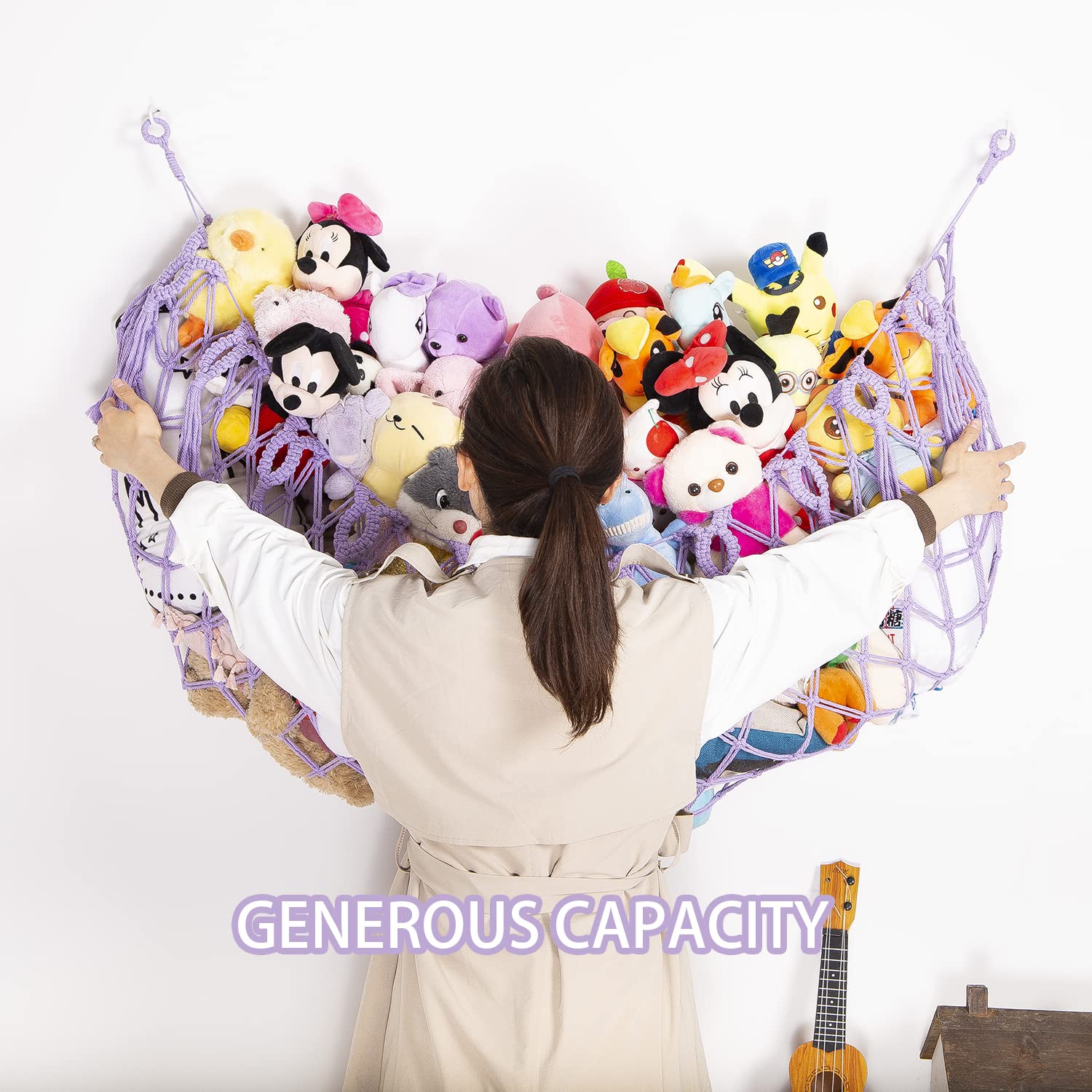 YKBU boho tassels on hammock decorate and store plush toys.