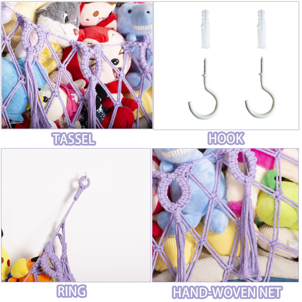 YKBU jumbo 60x15 inch hammock holds large plush collections.