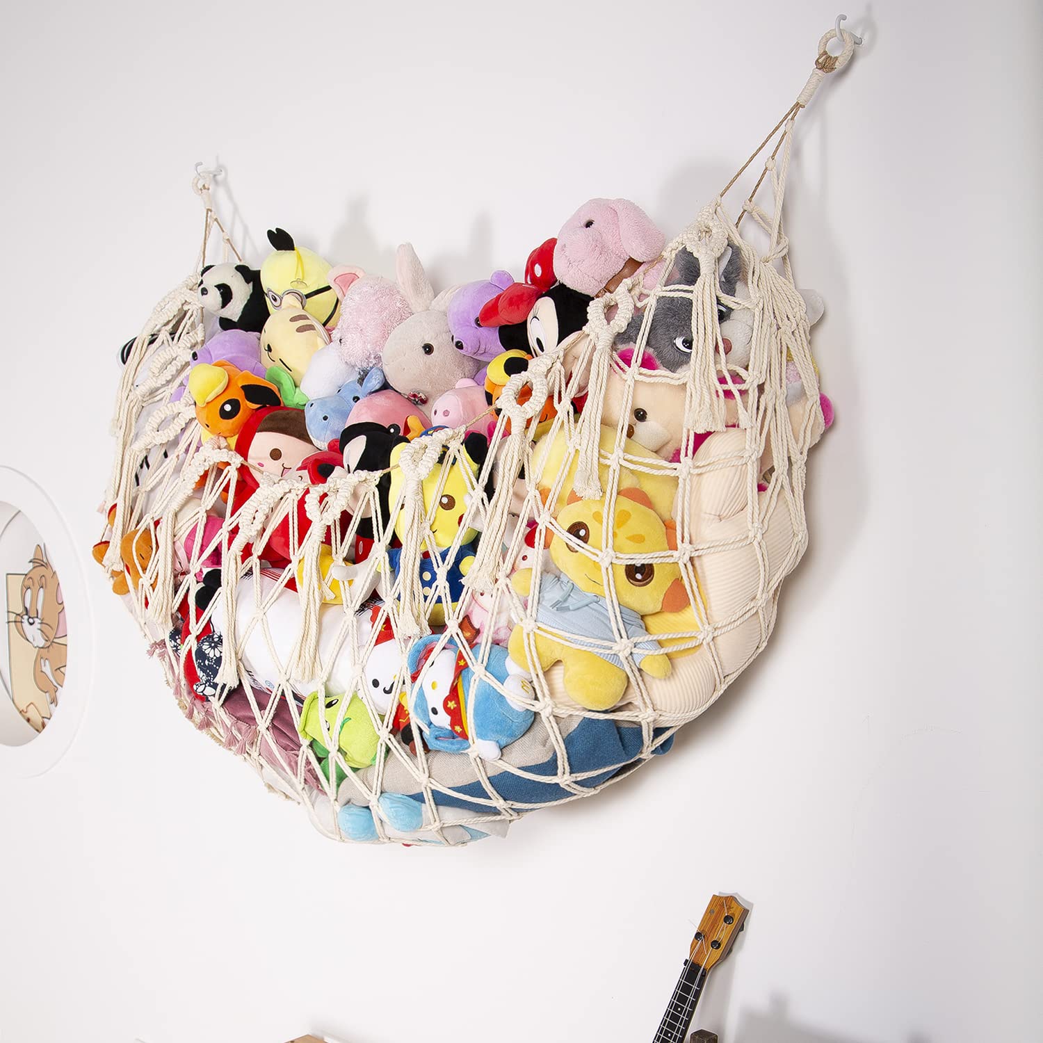 YKBU large-capacity cream 60in hammock shows plenty of plush storage with floor-space gain
