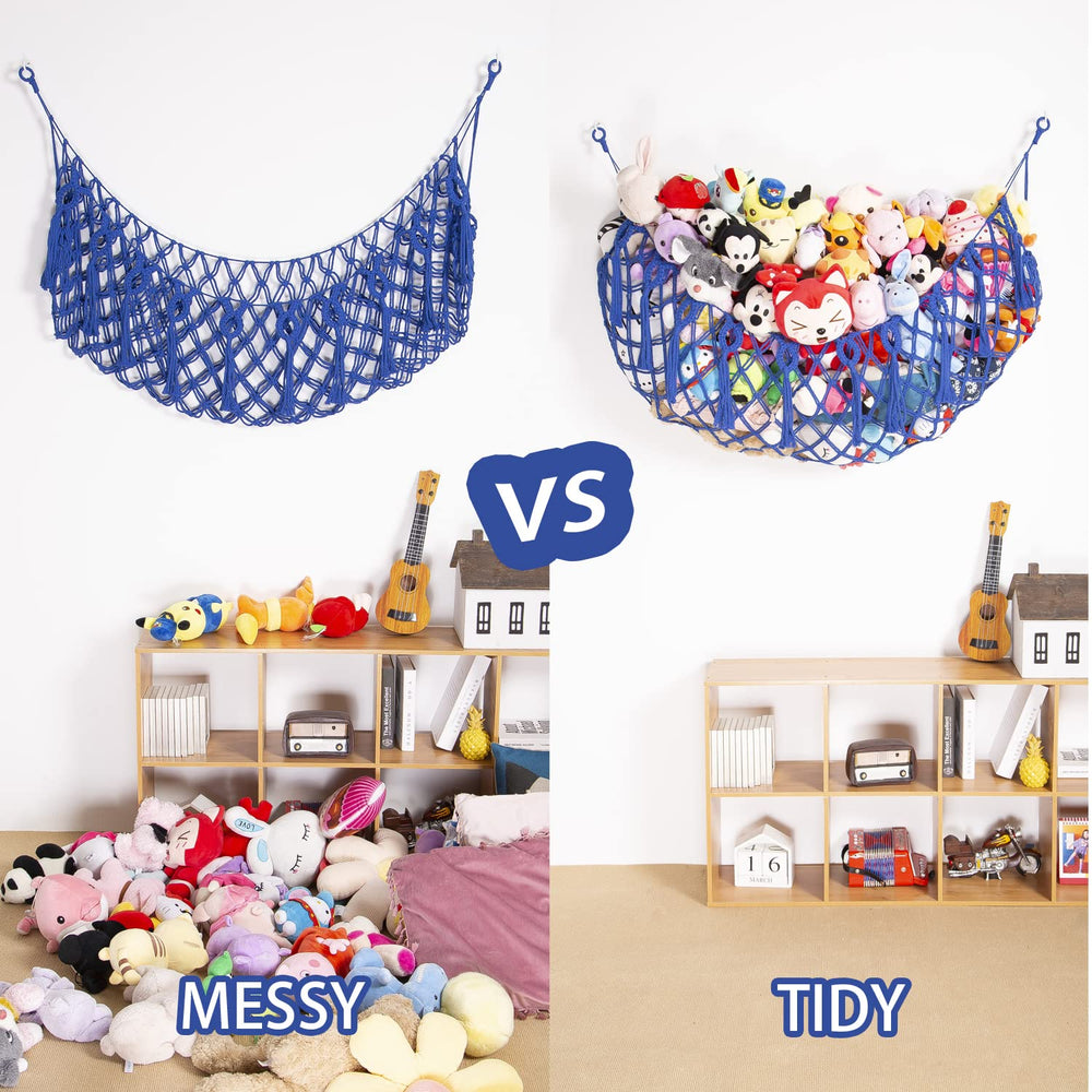 YKBU large-capacity plush toy hammock holds many stuffed animals, freeing floor space.