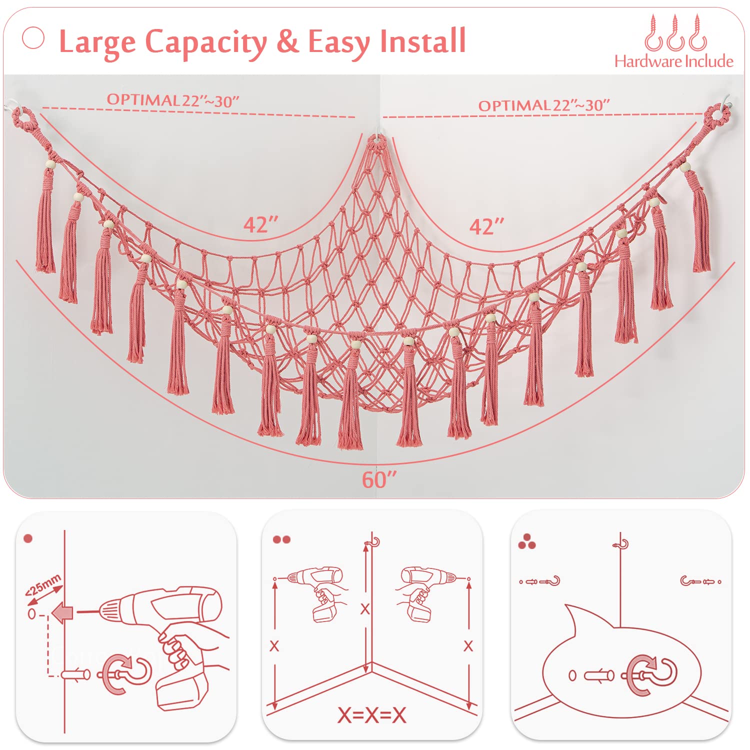 YKBU MAKEONEWO cotton rope handmade hammock highlights durable craftsmanship.