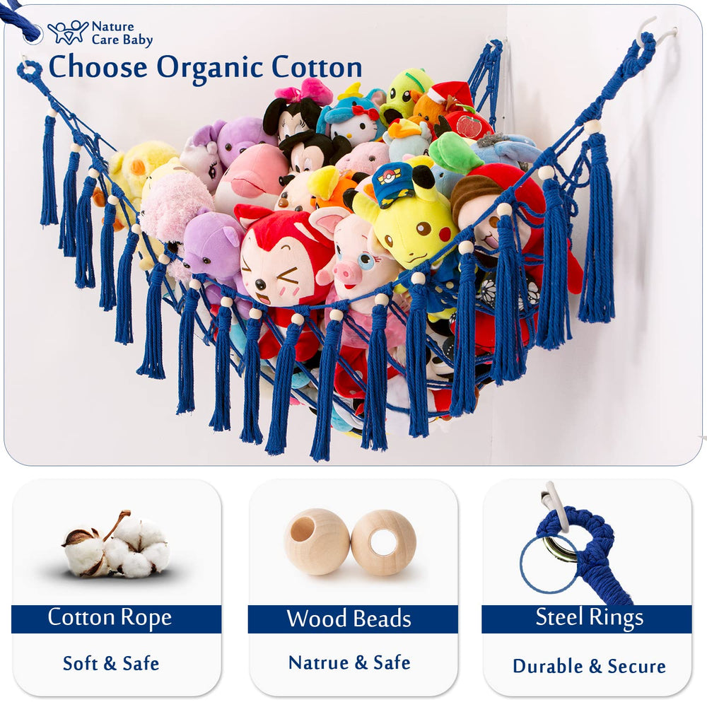 YKBU MAKEONEWO large-capacity hammock holds many plush toys for tidy play spaces.