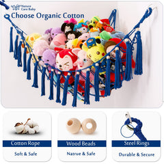 YKBU MAKEONEWO large-capacity hammock holds many plush toys for tidy play spaces.