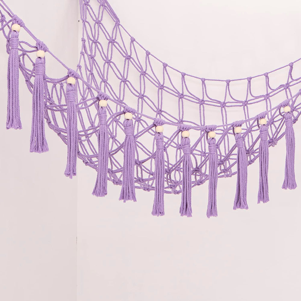 YKBU purple nursery decor hammock creates cozy storage for kids' room