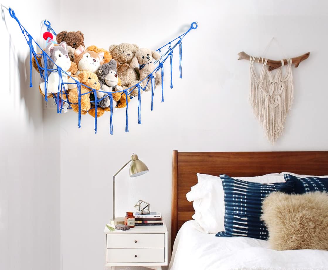 YKBU stuffed animal display net made of cotton rope for durable storage