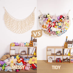 YKBU stuffed animal hammock cream tassels visually charming and keeps toys organized