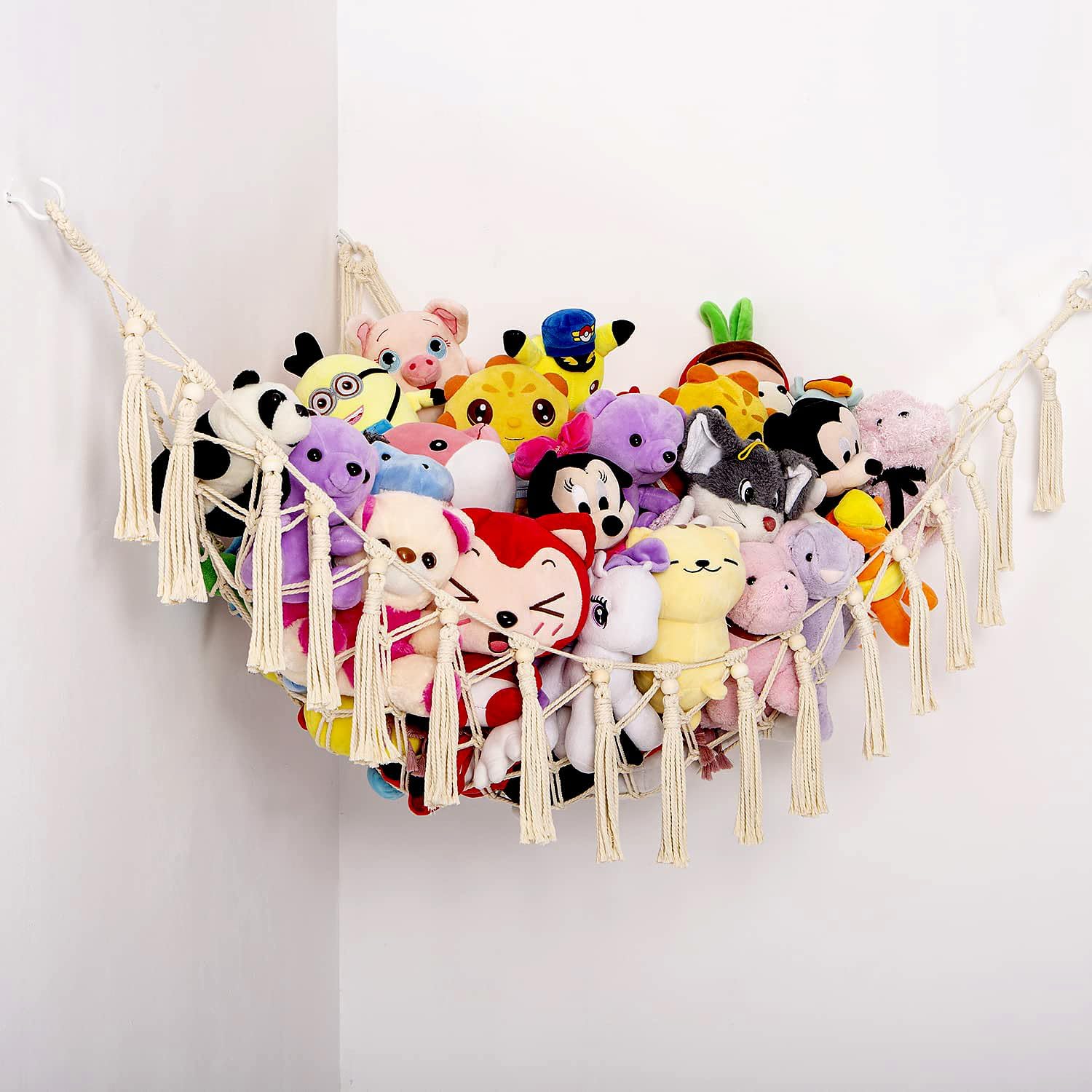 YKBU teddy bear holder net organizes plush toys while improving room flow