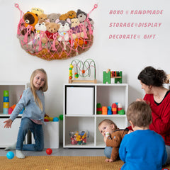 YKBU wall-mounted toy hammock installation guide demonstrates quick setup with hooks and anchors.
