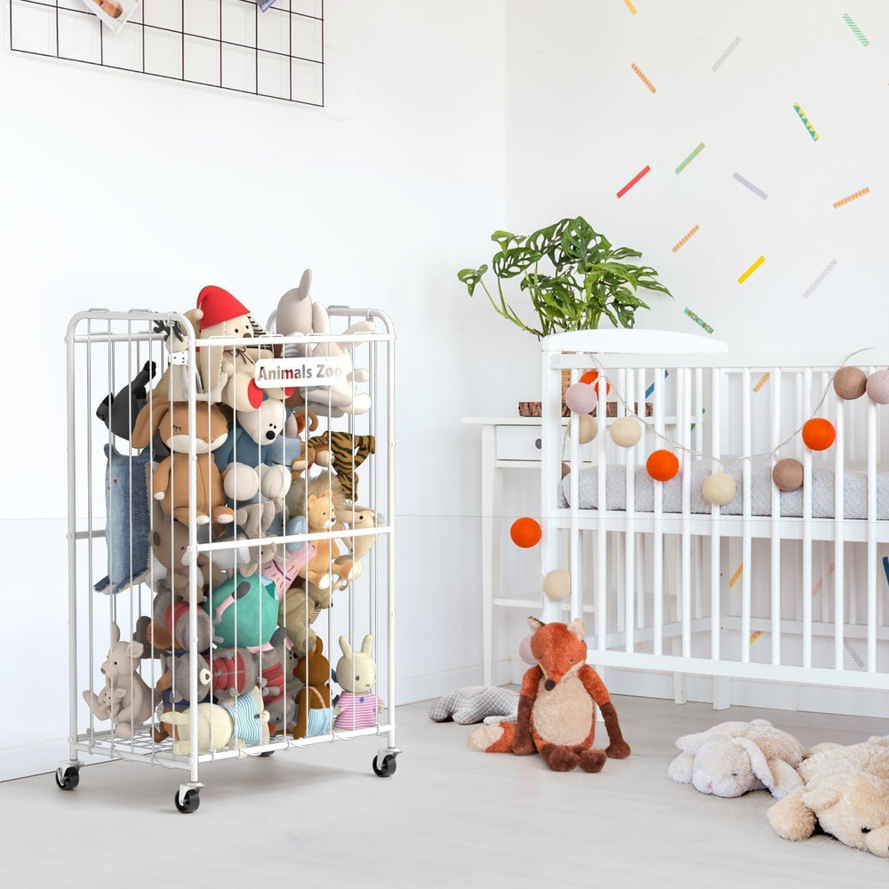 Playroom setup with YKDIRECT organizer highlights easy access and organization.