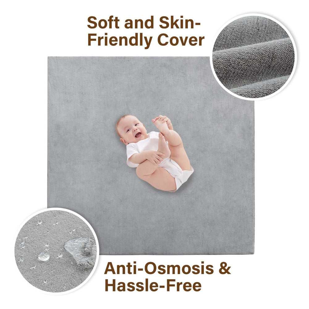 YKimi Baby Play Mat anti-slip bottom keeps the mat in place during play.