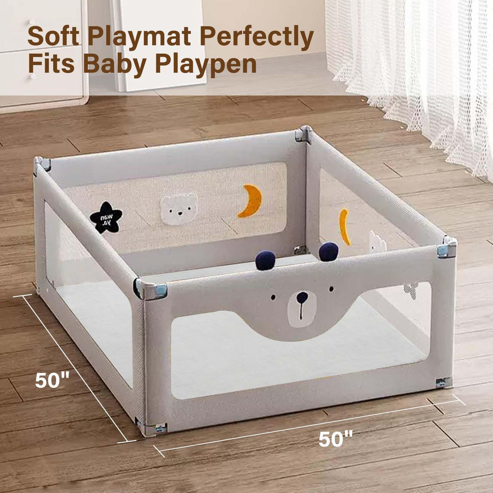 YKimi Baby Play Mat grey velvet surface highlights ultra-soft texture for tummy time.
