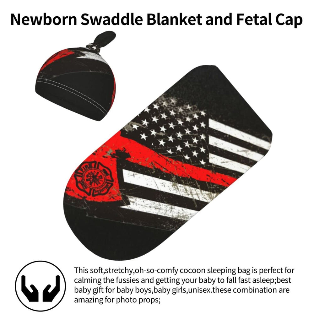 Ykklima swaddle hat with firefighter pattern for photo-ready moments.