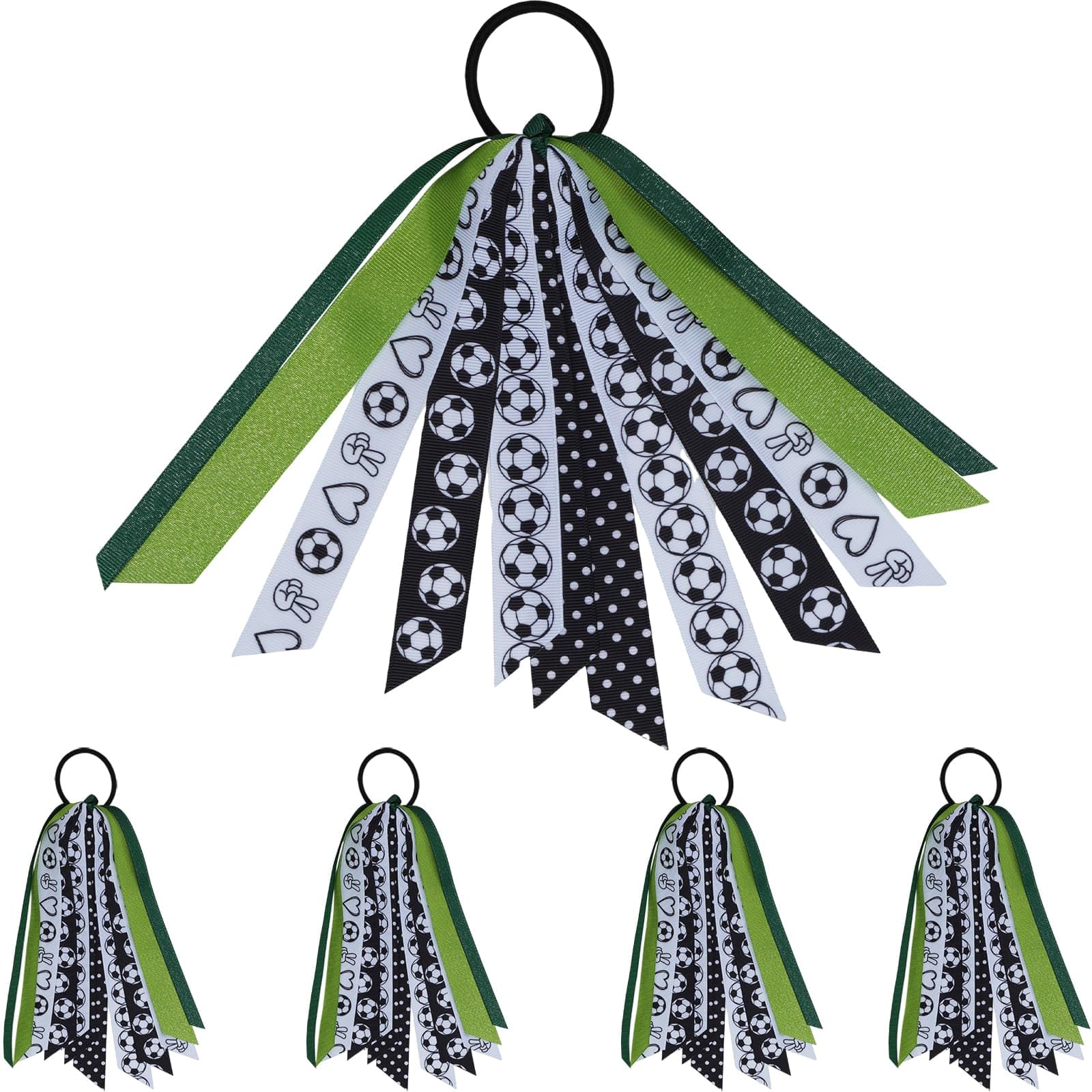 YKW soccer hair ties ball pattern for secure ponytail during games