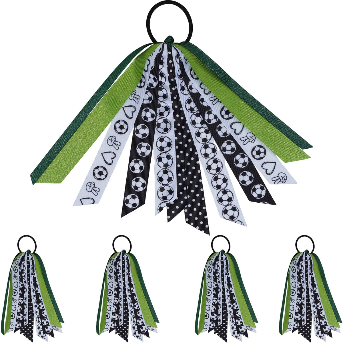 YKW soccer hair ties ball pattern for secure ponytail during games