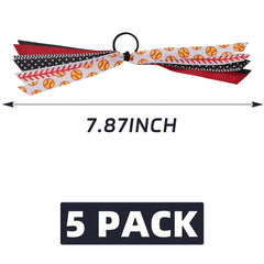 YKW softball hair ties with red ribbon boost team spirit on field