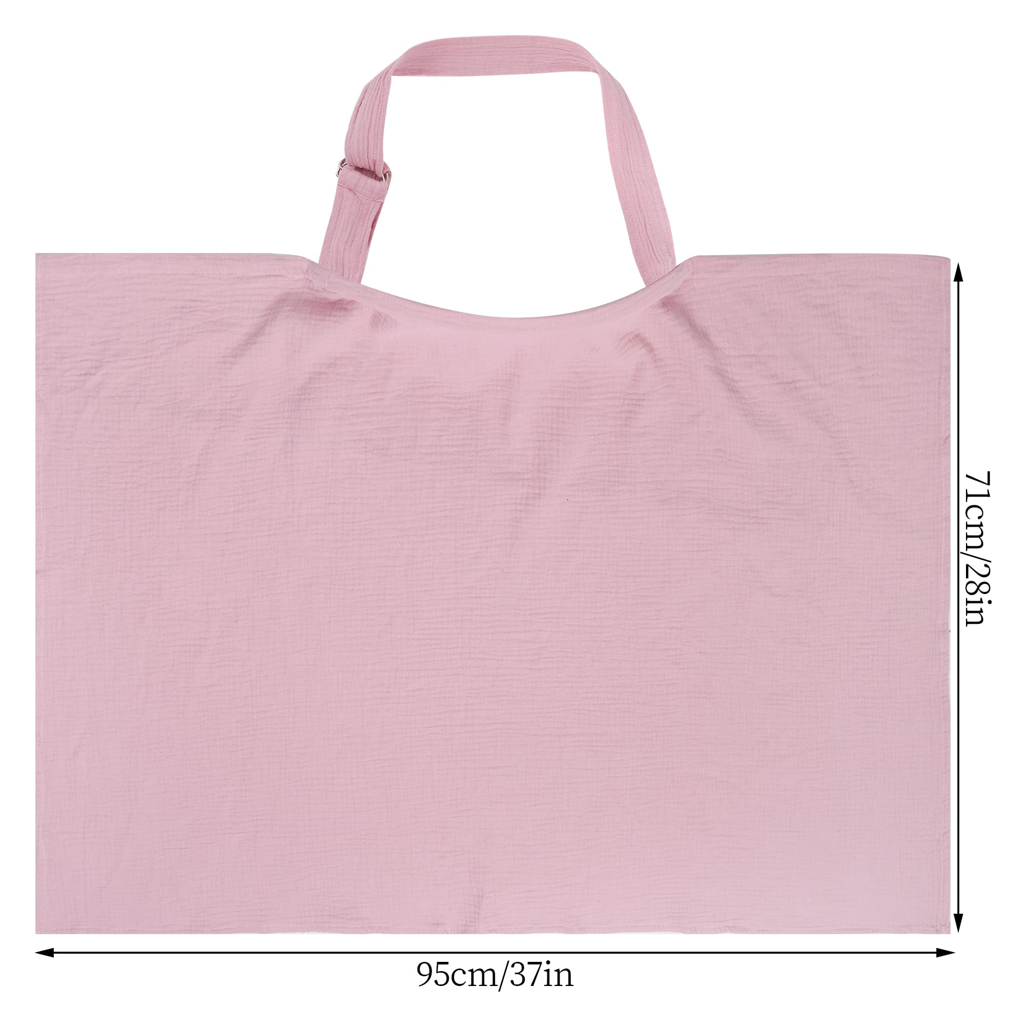 YKYUASD nursing cover solid pink close-up, cotton muslin that remains soft after washing.