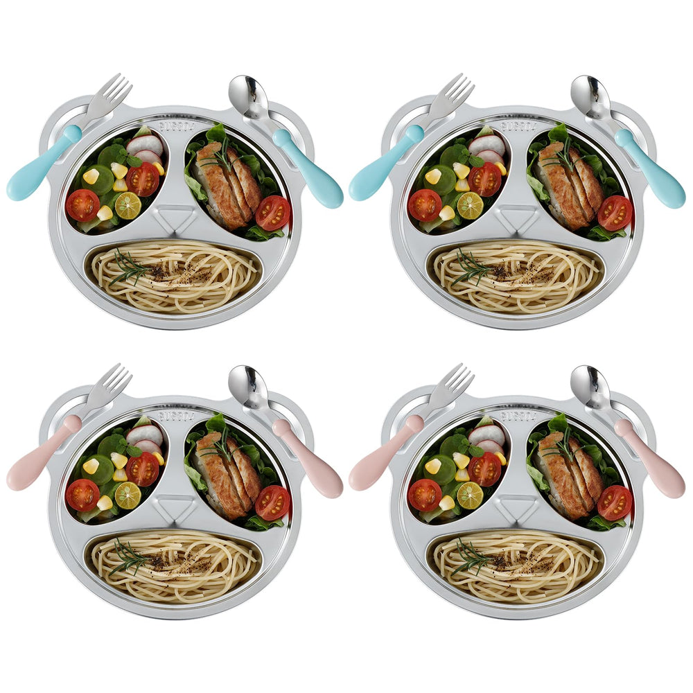YLARMY panda divided plate 4pack shows panda design for easy portion control