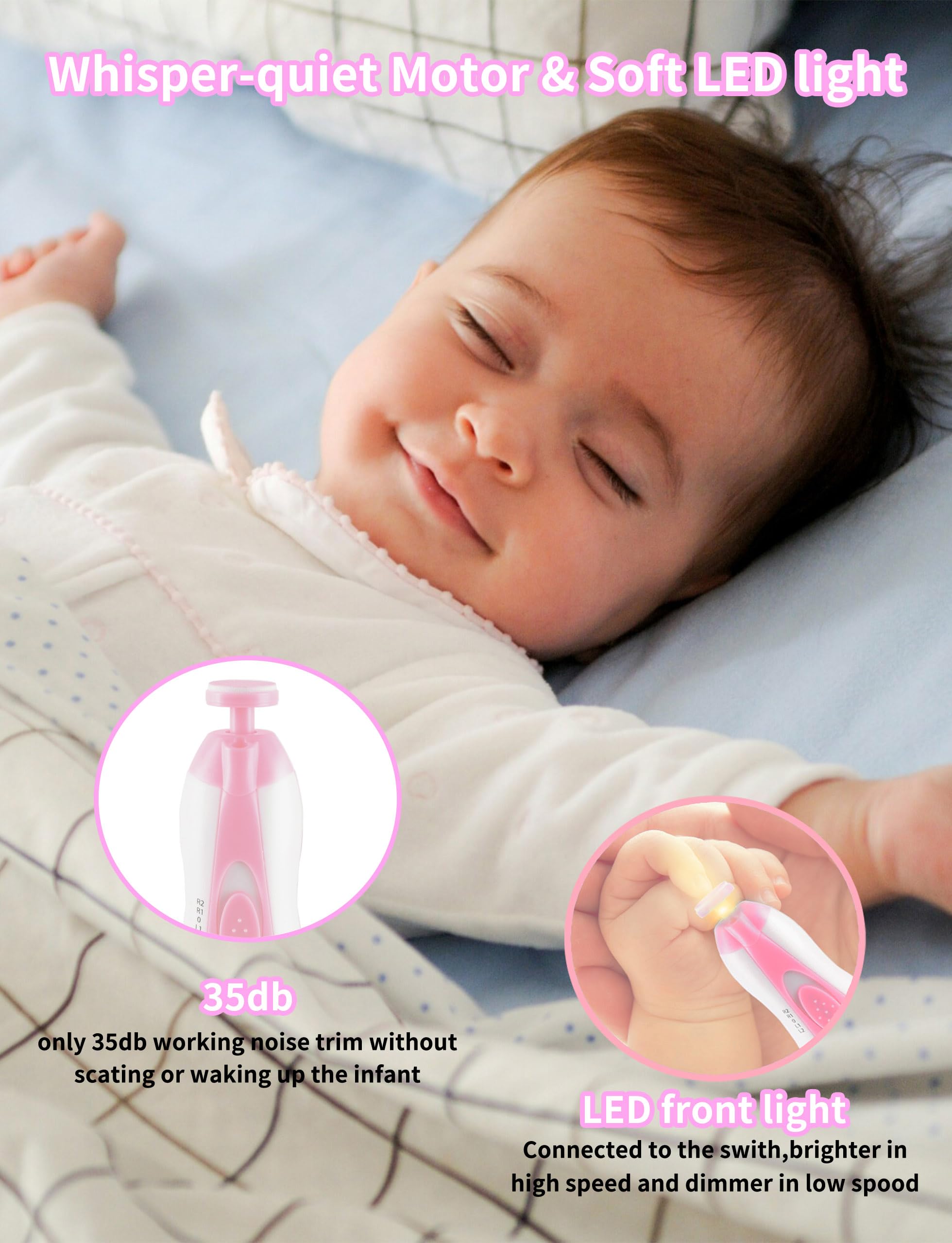 Ylawost 6-in-1 nail file heads for babies and adults.