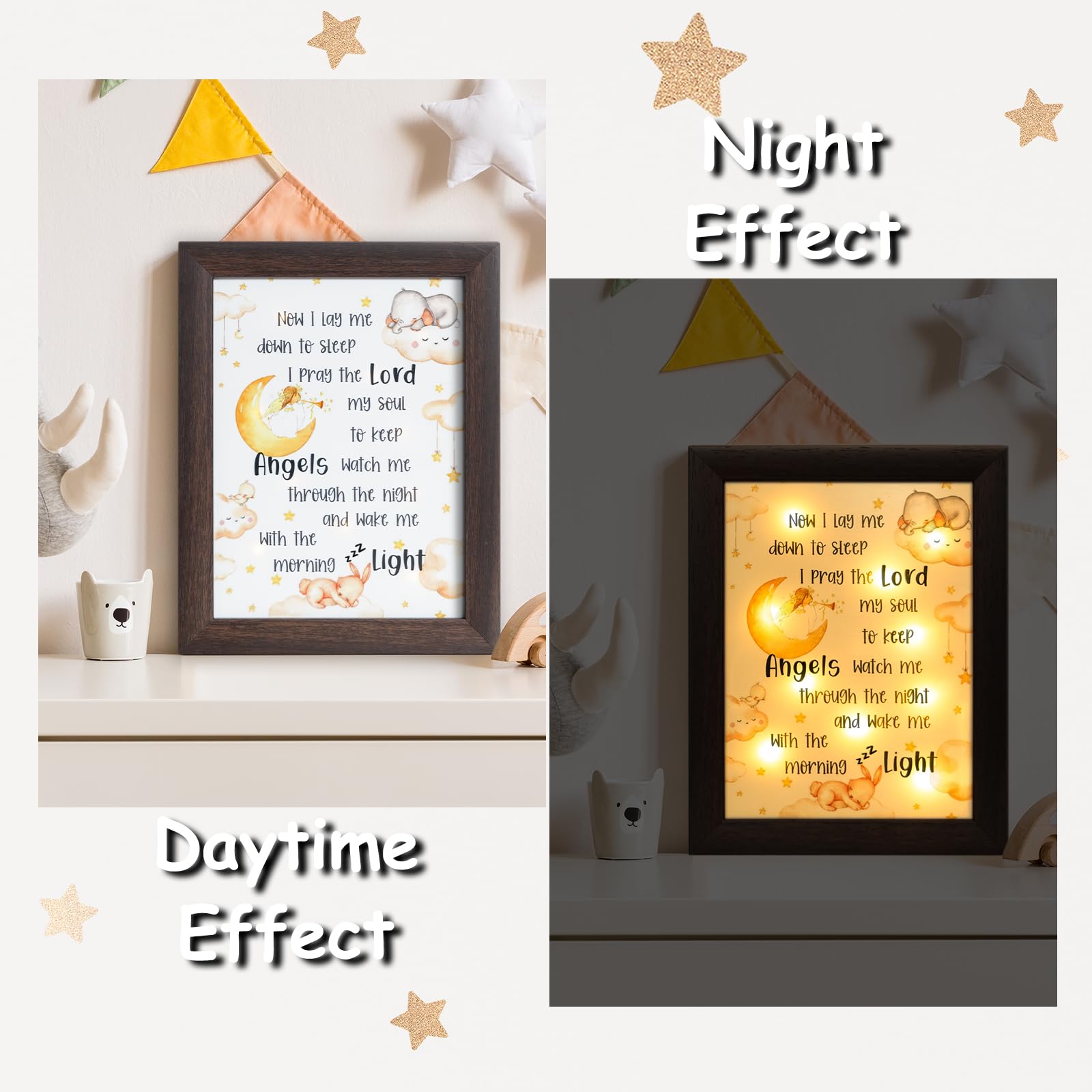 YLOVAN christening keepsake in brown pairs with nursery decor.
