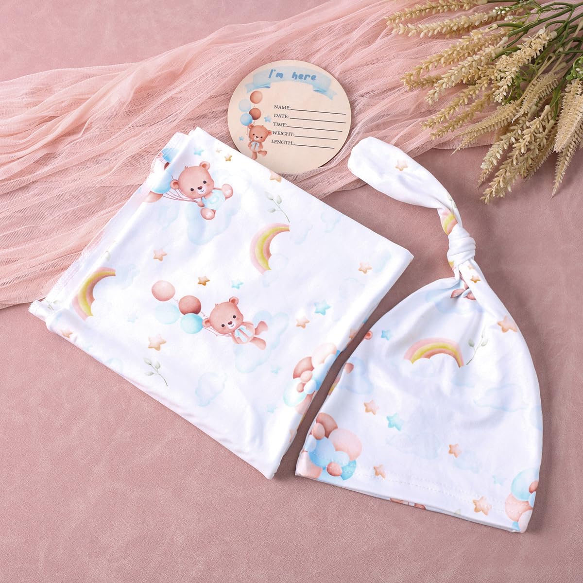 Ylsteed baby swaddle blanket wrapped in crib for calm and secure feeling.