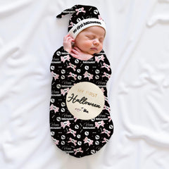 Ylsteed Halloween baby swaddle blanket closeup shows ultra-soft fabric for tender skin.