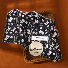Ylsteed Halloween swaddle fabric closeup highlights breathable, gentle fibers for sensitive skin.