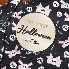Ylsteed Halloween swaddle in use demonstrates versatile, multi-use blanket for daily life.