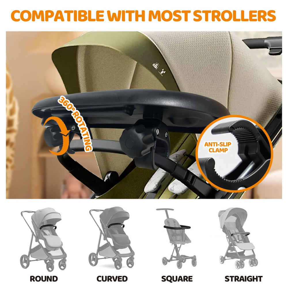 YMGN snack tray deep cup holder helps keep bottles steady during bumpy rides