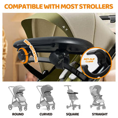 YMGN snack tray deep cup holder helps keep bottles steady during bumpy rides
